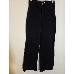 Marine Layer Women's 2 Bridget Full Length Mid-Rise Wide Leg Twill Raw Hem Pants